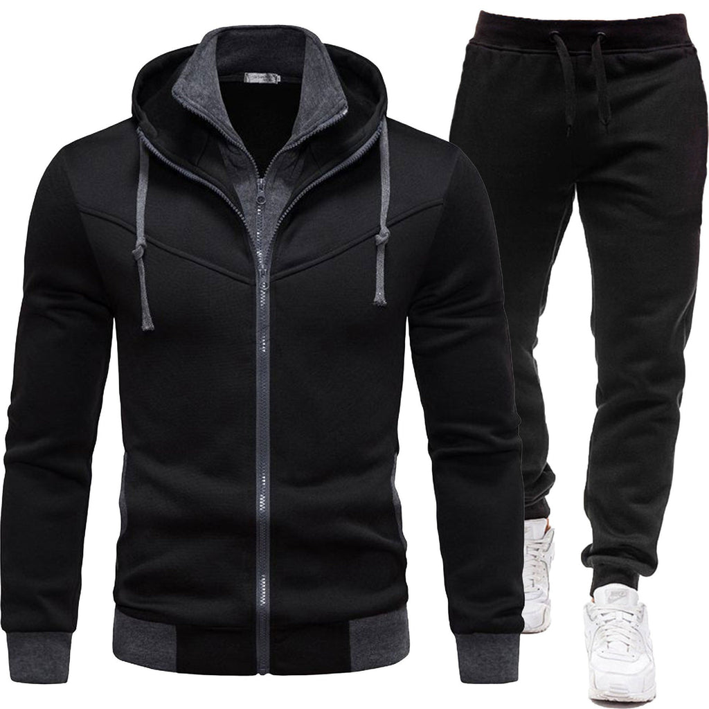 Veste de patchwork sport et pantalons à manches longues occasionnels