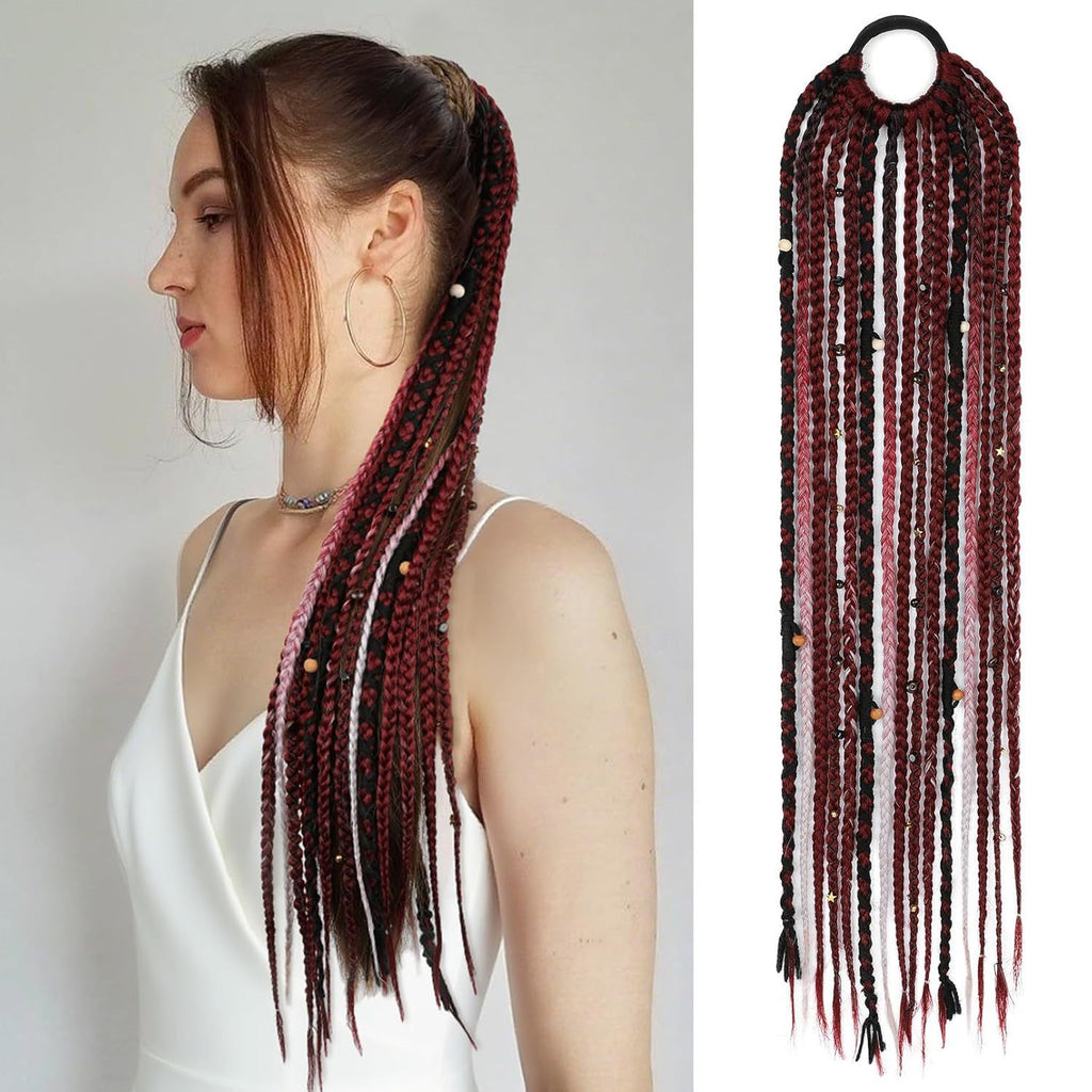 Prolongation des cheveux des perles de boucle de queue de cheval tressée