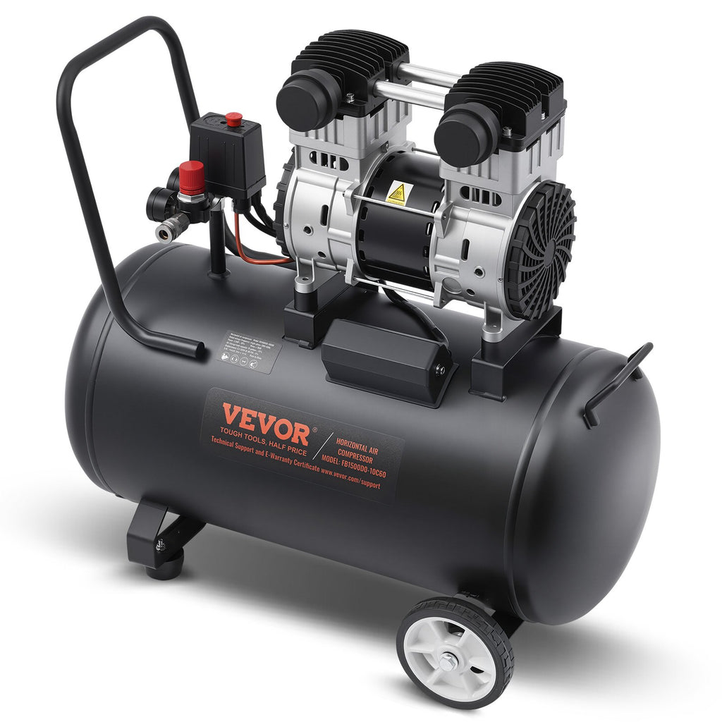 VEVOR-Luftkompressor 15 Gallonen Stahltank 2 PS 53 CFM@90 PSI Ölfreier Luftkompressor Und