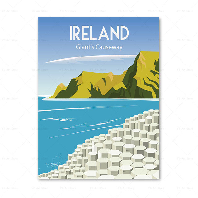 Affiche de voyage de la ville Peinture toile Art Décor