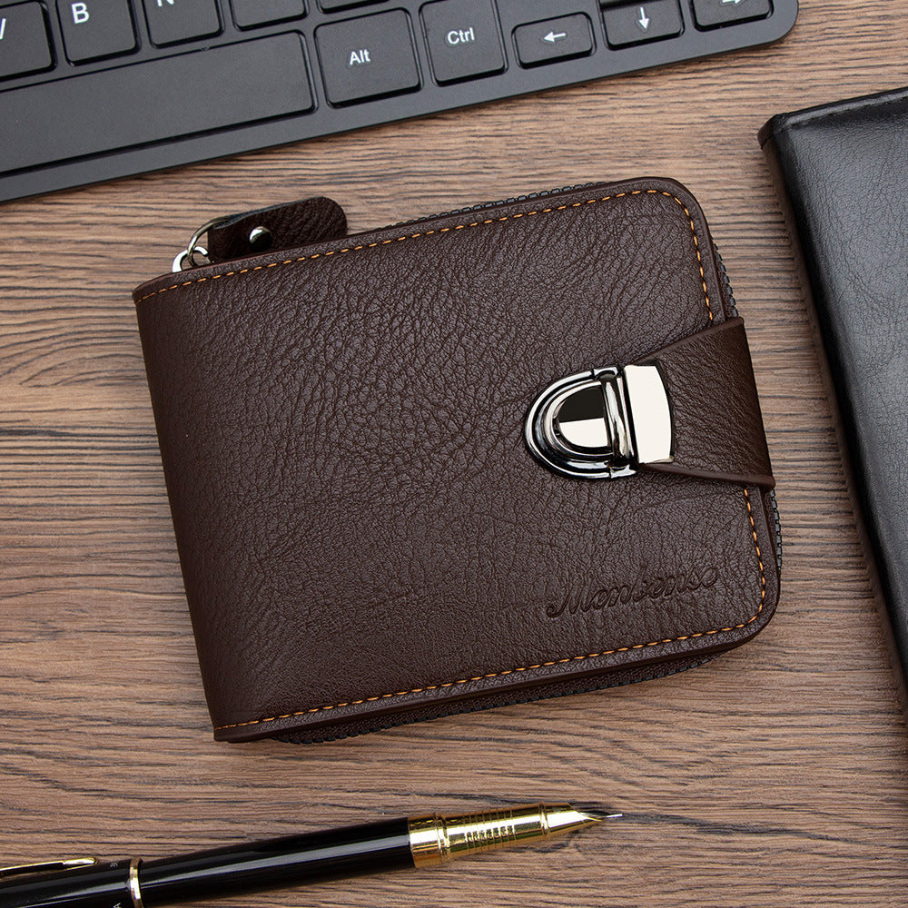 Multifonctionnel Fentes de cartes multiples Zipper Mainheld Coin Purse