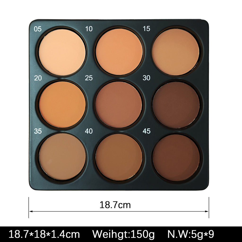 9 couleurs noir mat imperméable Palette de maquillage naturel de longue durée