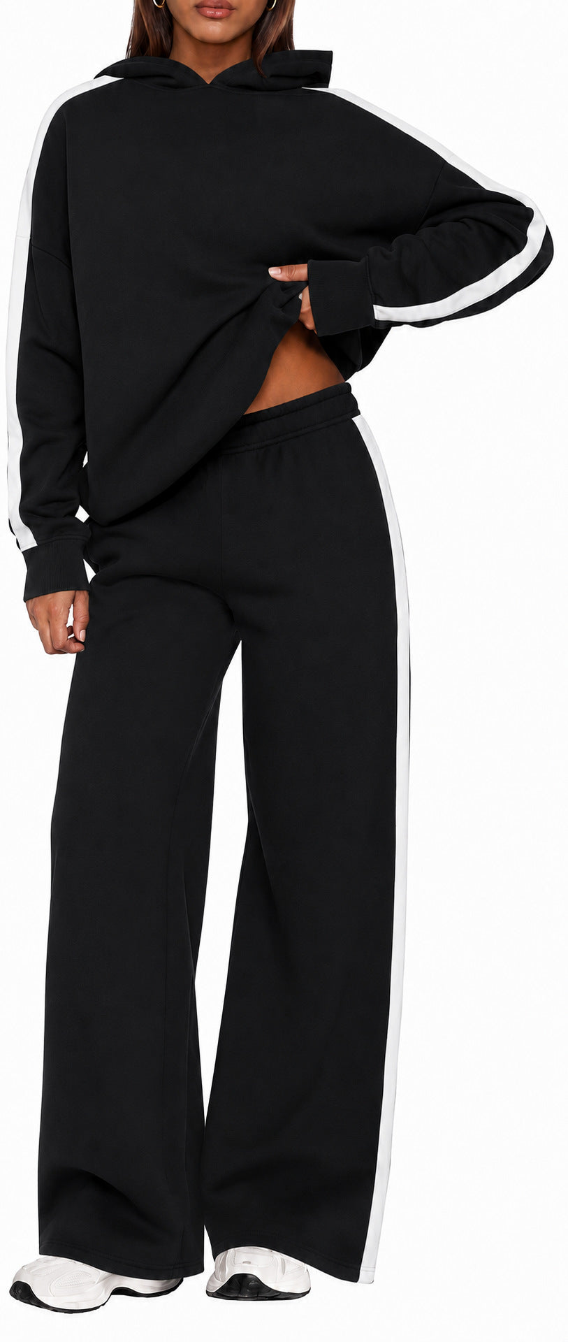 Pantalon à capuche et pantalon à jambes larges, deux pièces