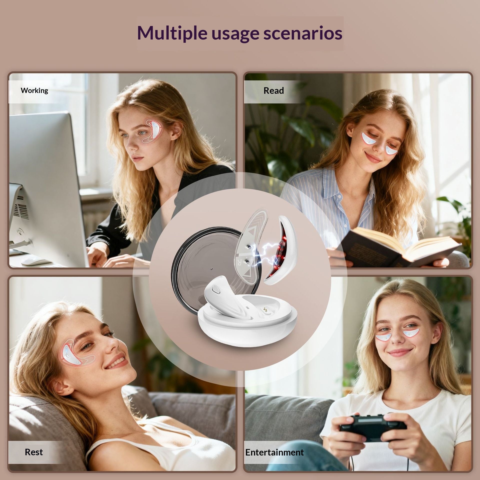 Red Light Eye Beauty Device for Reduce Dark Circles and Puffiness Eye Massager