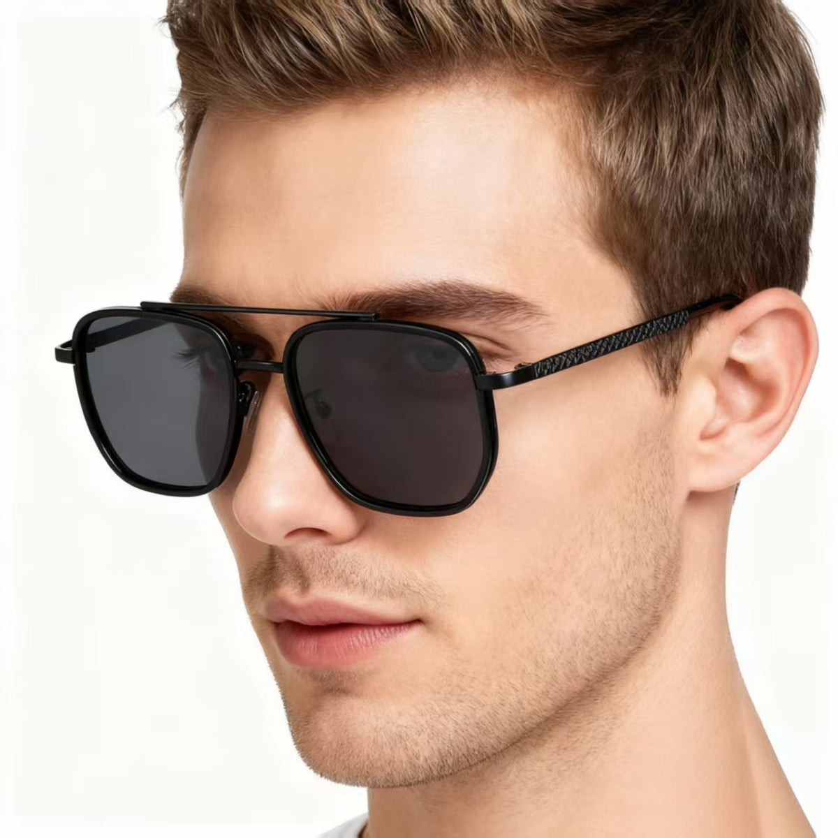 Lunettes de soleil de conduite pour hommes Cadre carré de style européen et américain