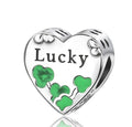 Bricolage pendentif argent-plaqué coeur charmant Lucky Bracelet Collier perlé