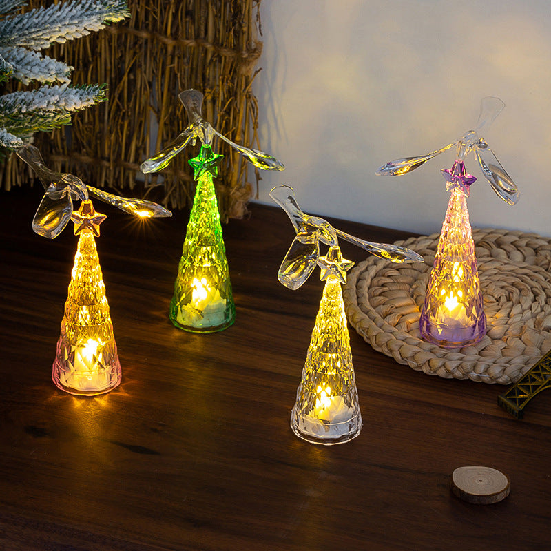Mini Oiseau lumineux Arbre de Noël Décorations de Noël Ornements de bureau Christm créatif
