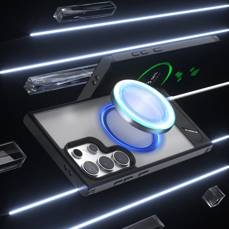 Coque de téléphone magnétique de bouclier platine