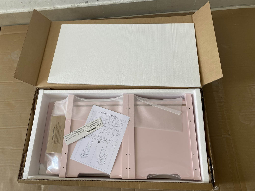 Rangement de boîtes de jouets en bois pour enfants avec couvercle à charnières de sécurité pour les 2 ans et plus (Pink)
