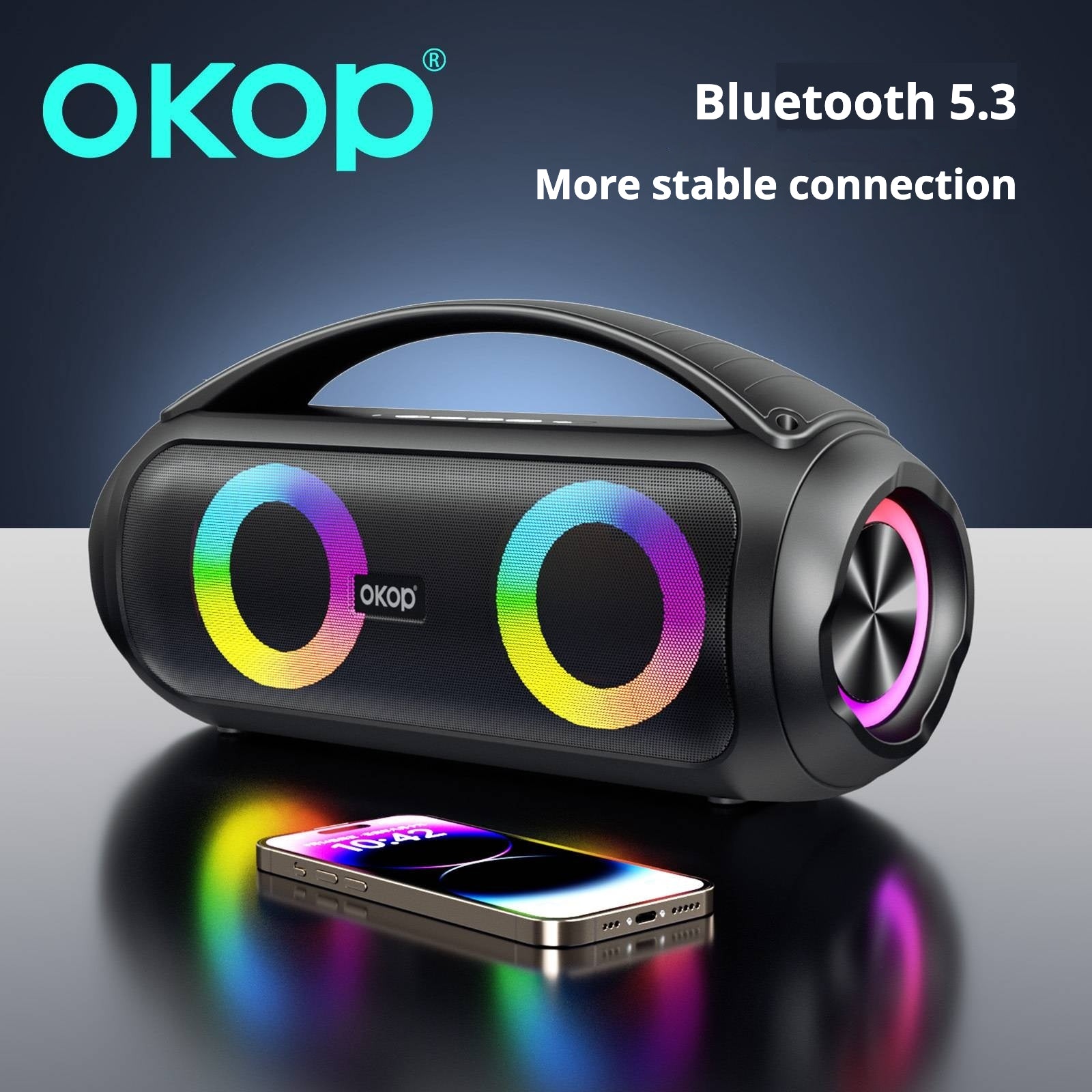 Haut-parleur Bluetooth KP-552 avec poignée portable 40W Subwoofer extérieur haute puissance parfait pour