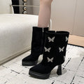 Bottes de pantalon à pointe pointue de confort de mode pour femmes