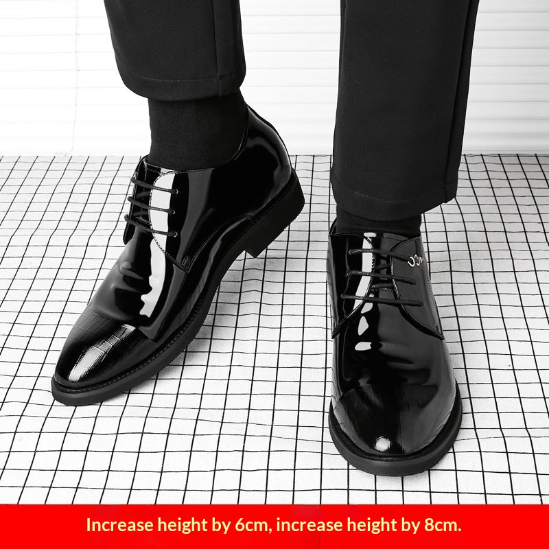 Chaussures en cuir pour hommes avec talon caché
