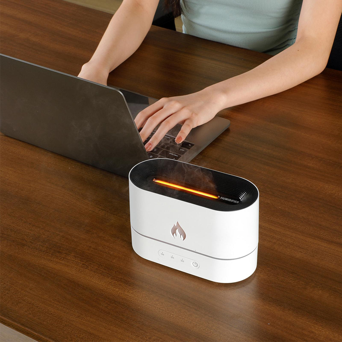 Siming Flame Aromatherapy Machine Accueil Chambre à coucher Atmosphère silencieuse Humidificateur de lumière Flame Di
