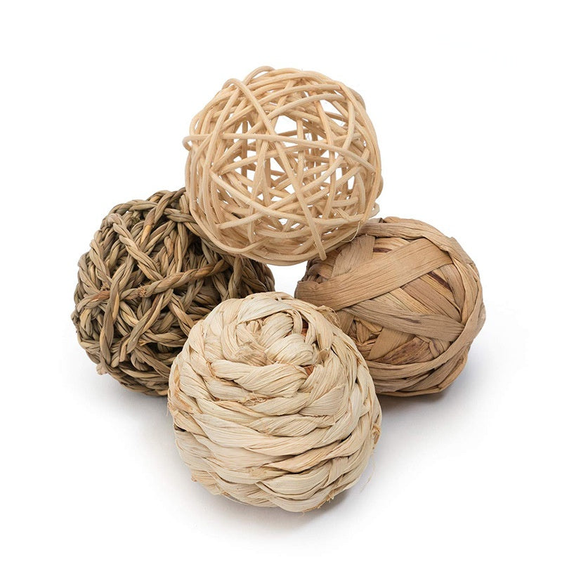 Ensemble de boulettes en rotin naturel tissé à la main