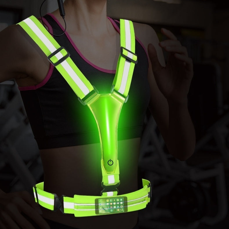 Course de nuit et vélo Veste réfléchissante avec Glow rechargeable