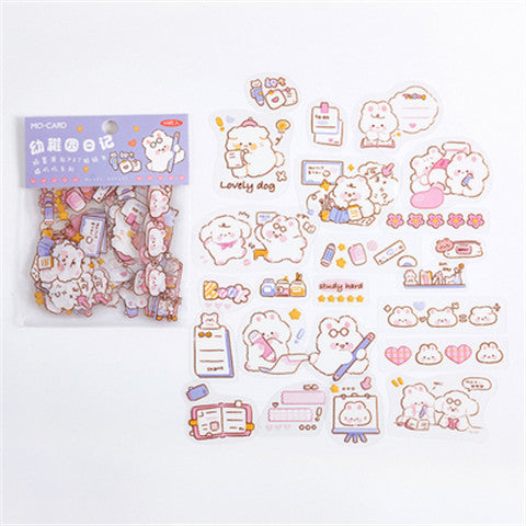 Stickers Animal Cartoon Bear Rabbit Lapin Journalier PET Imperméable