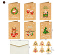 Papier Kraft Carte de Noël Bénédiction Carte de message Sticker de carte d'enveloppe