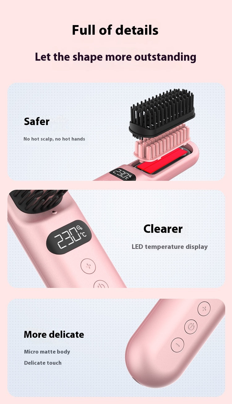 Portable Anion Comb droit Buckle intérieur Flip droit cheveux paresseux employé de bureau étudiant