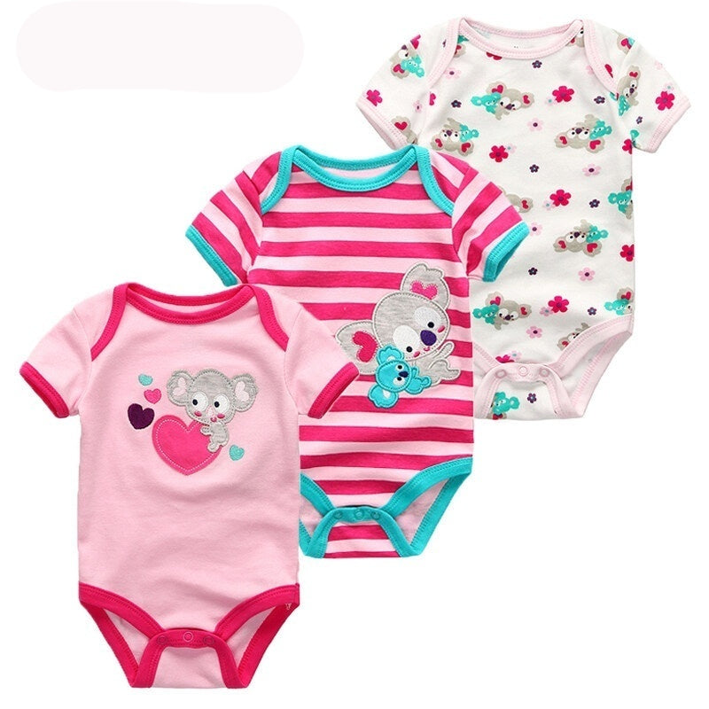 Nouveau-né RomperPure CottonTriangle Coupe unique avec manches courtes