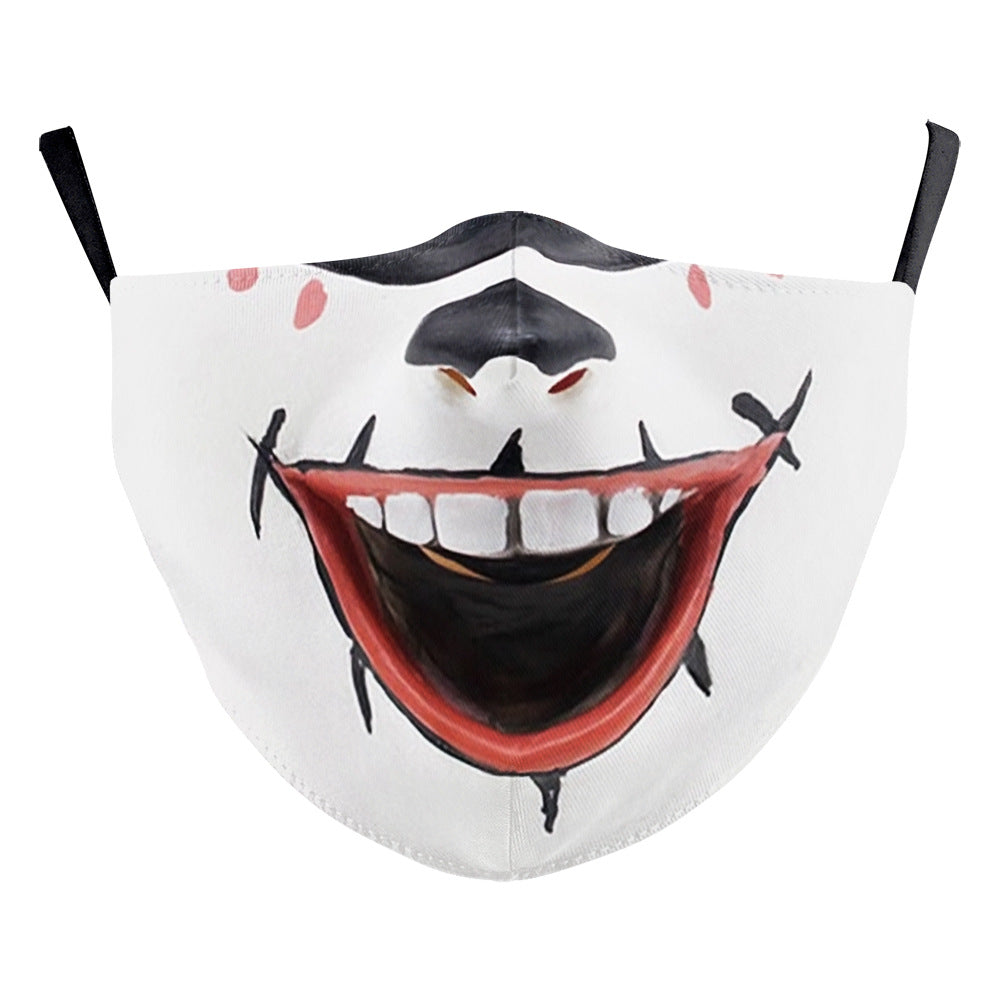 Carnival d'Halloween Impression numérique Funny Clown Face Double Layer Masque de poussière