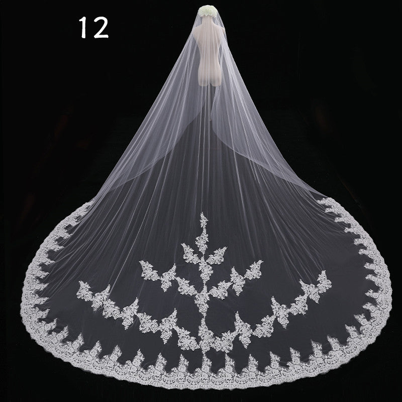 Mariée Mariage Maître Veil Long Tail