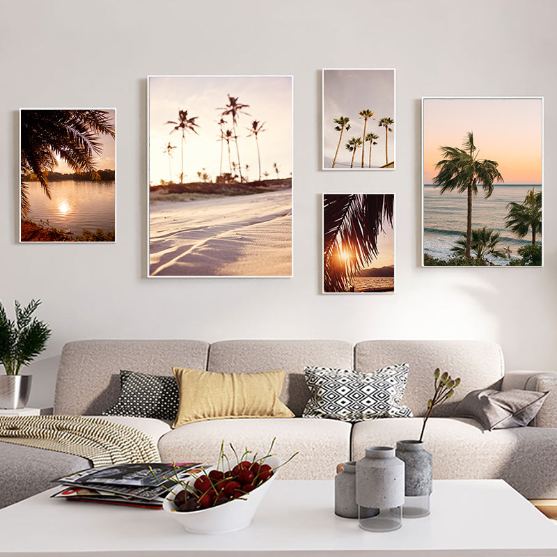 Côte Soleil Lever Nature Paysage Mur Affiche Toile Art Peinture