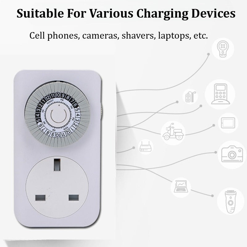4 Pack 24 Hour 24HR Mains Timer Socket Clock UK Socket 3 Pin Plug 13A UK