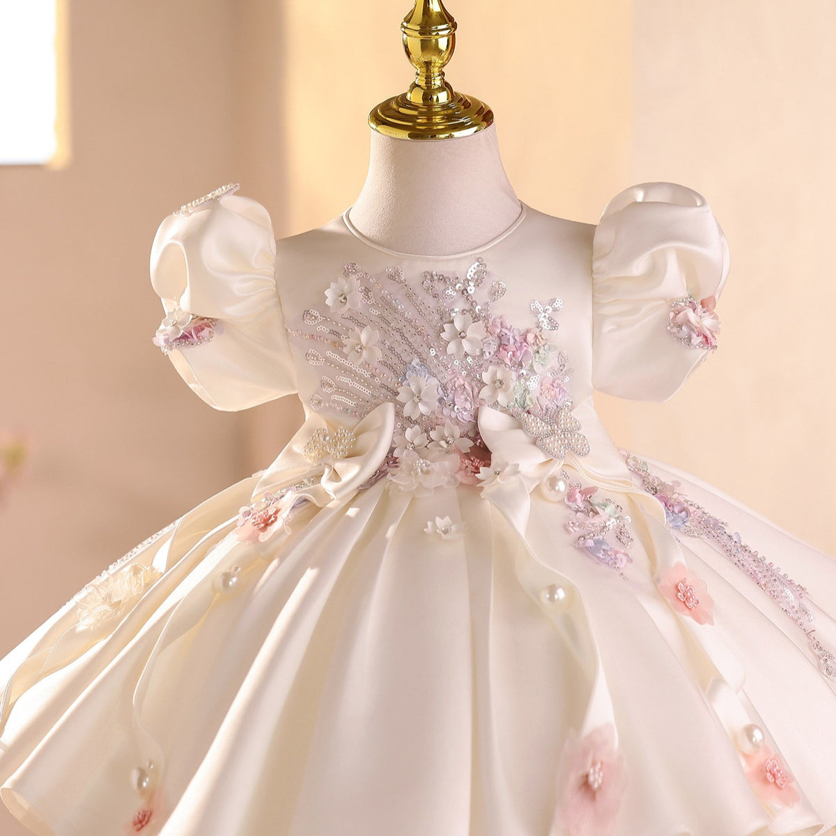 Robe de mariée de fille de fleur pour les petites filles