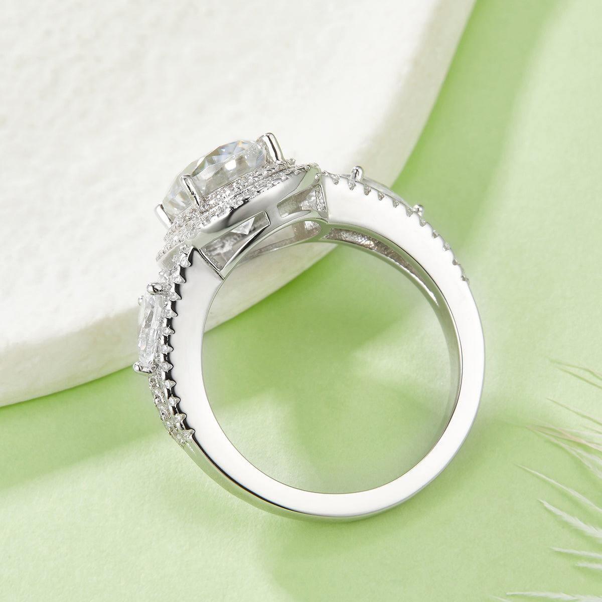 3 Carat Oval Moissanite Engagement Ring