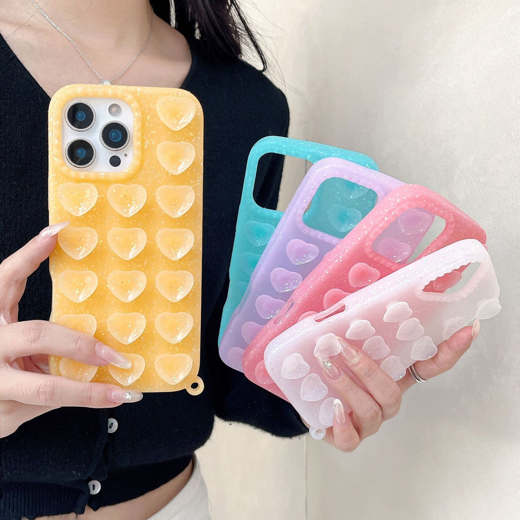 L'amour-thème Glitter Suction Cup cas téléphone approprié pour