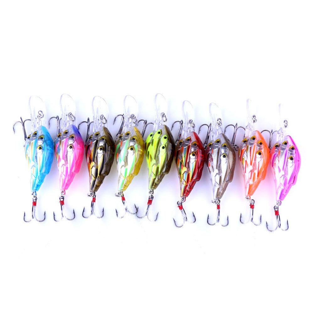 Fish Feather Hook Rock Lure Tossing Sea Fishing Water Floating Hard Bait