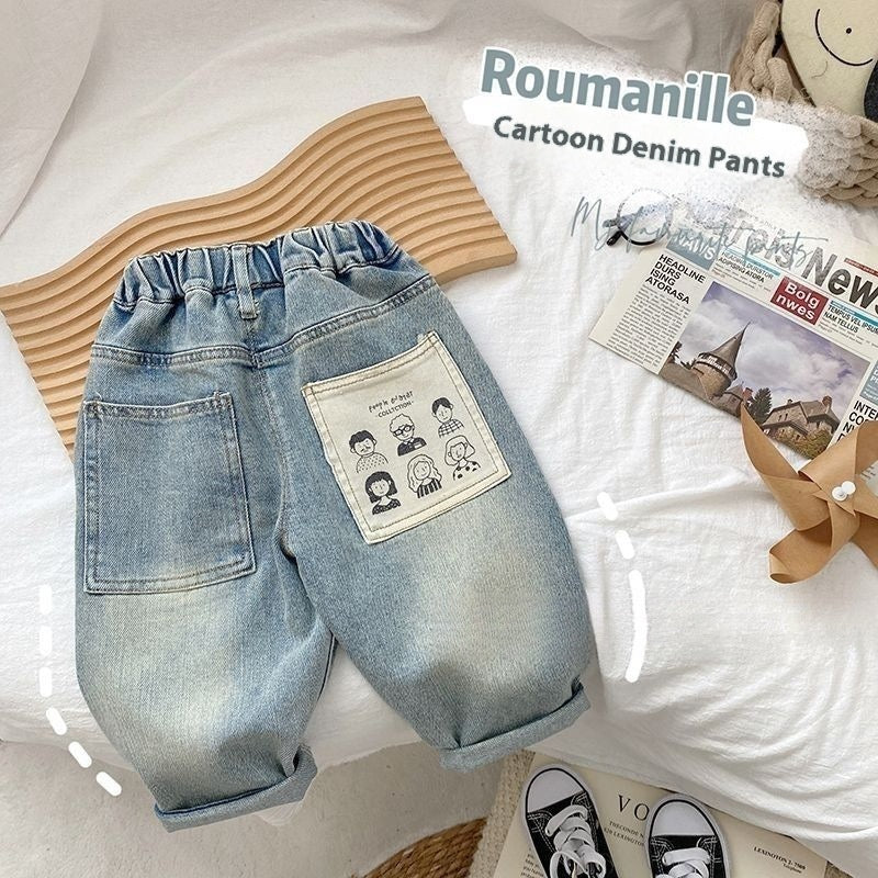 Mode Personnalisé Jeans occasionnels pour enfants Impression