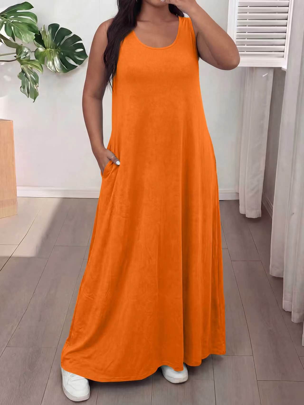 Robe Maxi sans manches pour femmes d'été