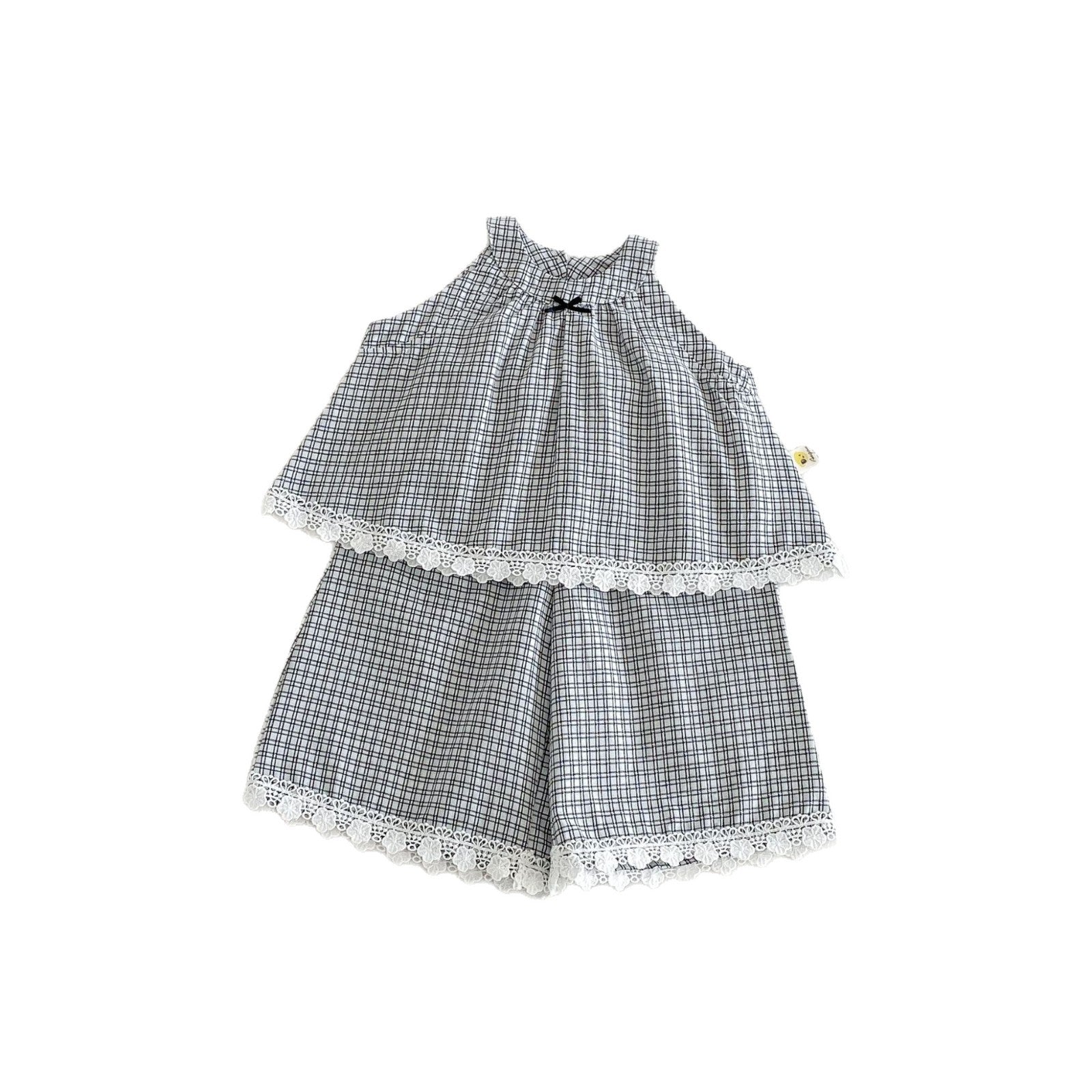 Set de deux pièces à la mode de style coréen pour bébé filles sans manches et pantalons