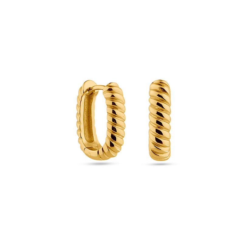 Boucles d'oreilles en U filetées Femmes Mode Simple et sophistiquée