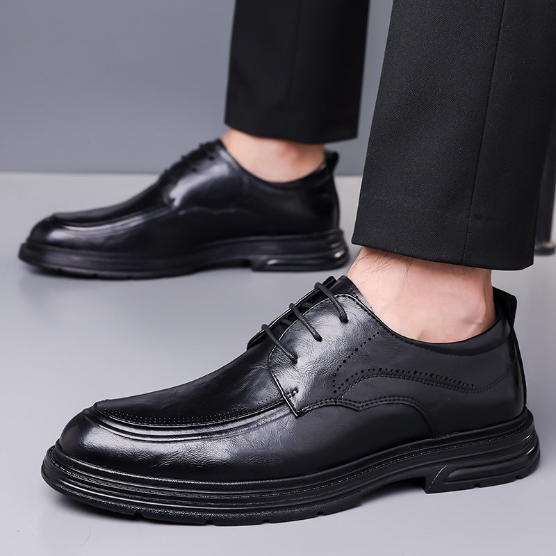 Chaussures en cuir pour hommes en dentelle brun