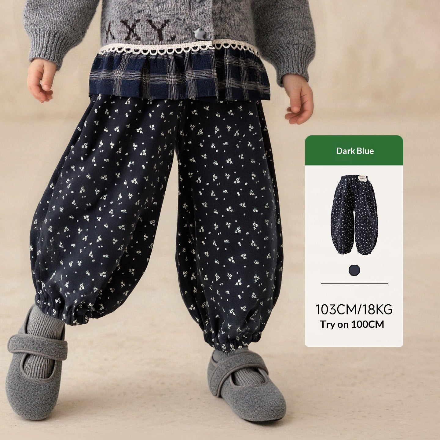 Artistique Petits-floraux Enfants Cravate polyvalente Pantalons en bois