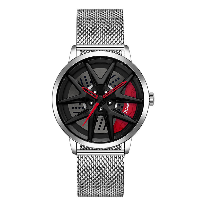 Cool Wheel Personnalité Montre Quartz Hollow Out