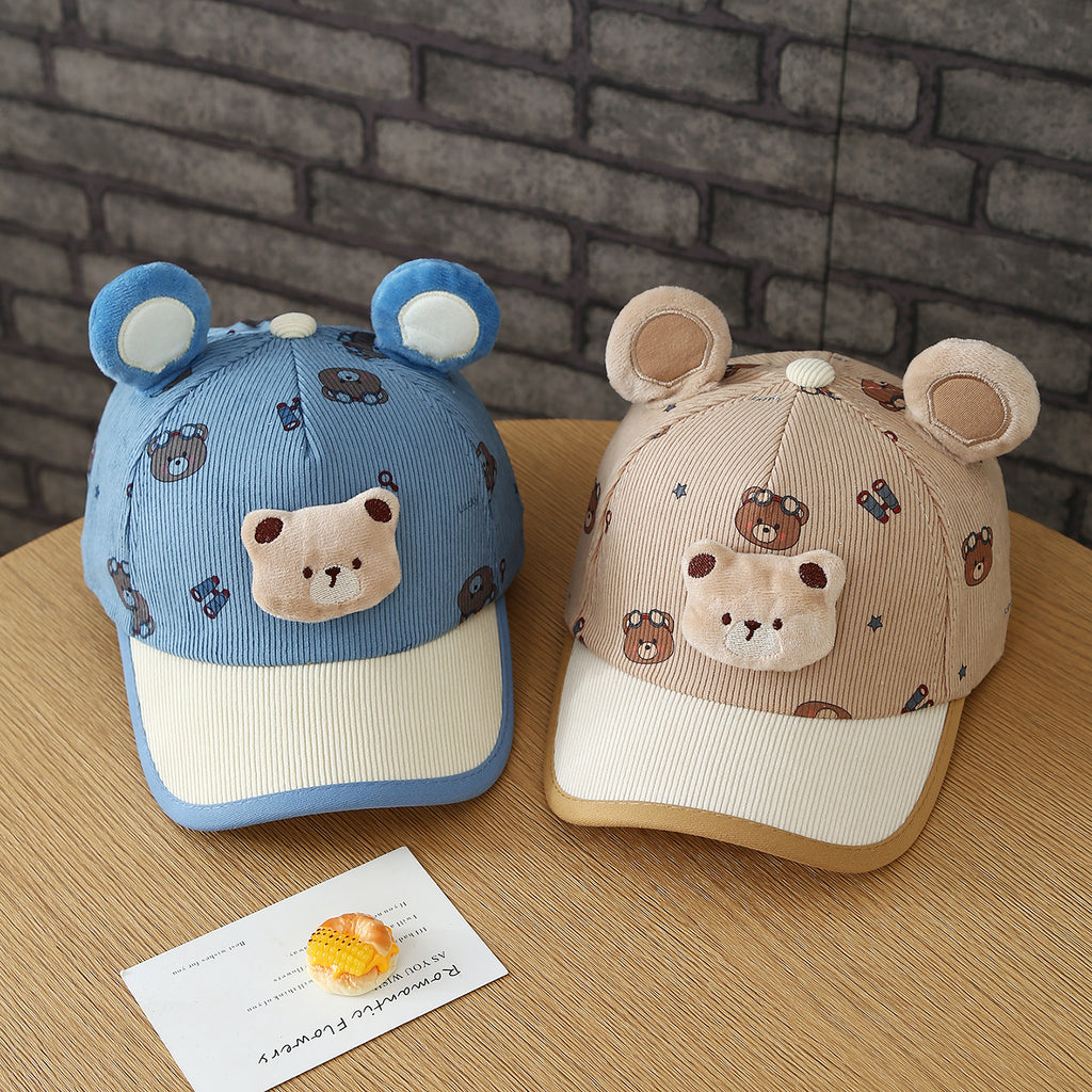 Poupée en peluche pour garçons et filles d'hiver et d'automne avec tissu Corduroy et bea pleine impression
