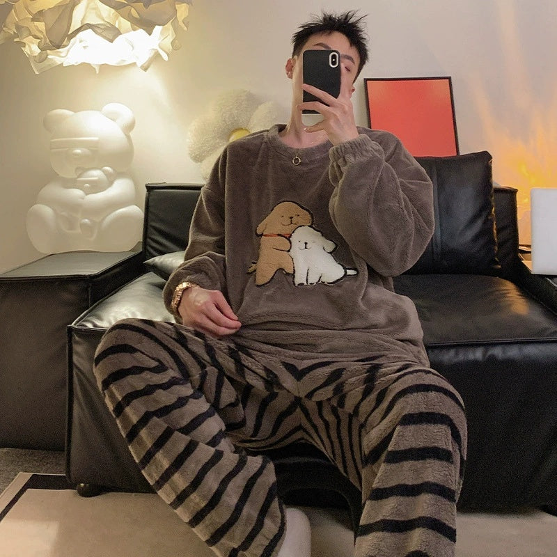 Pyjama d'hiver en peluche pour hommes