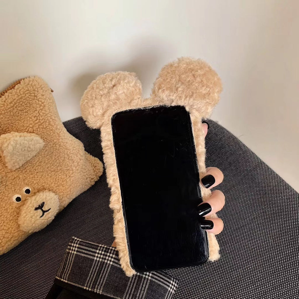 Étui de téléphone portable en peluche mignon