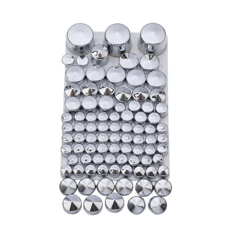 87pcs Moto Chrome ABS Bolt Toppers Kit Softail Twin Cam 1984-2006