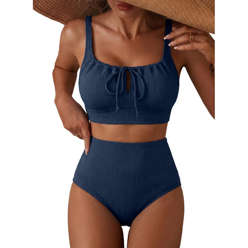 Ensemble de maillots de bain Hollow-out taille haute