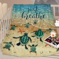 Tortue de mer Blanket flannal pour les adolescents Garçons Hommes Beaucoup de modèle de tortue de mer Blanket Soft F