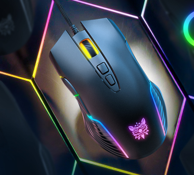 Jeu souris de jeu à sept vitesses DPI réglable lumière RGB
