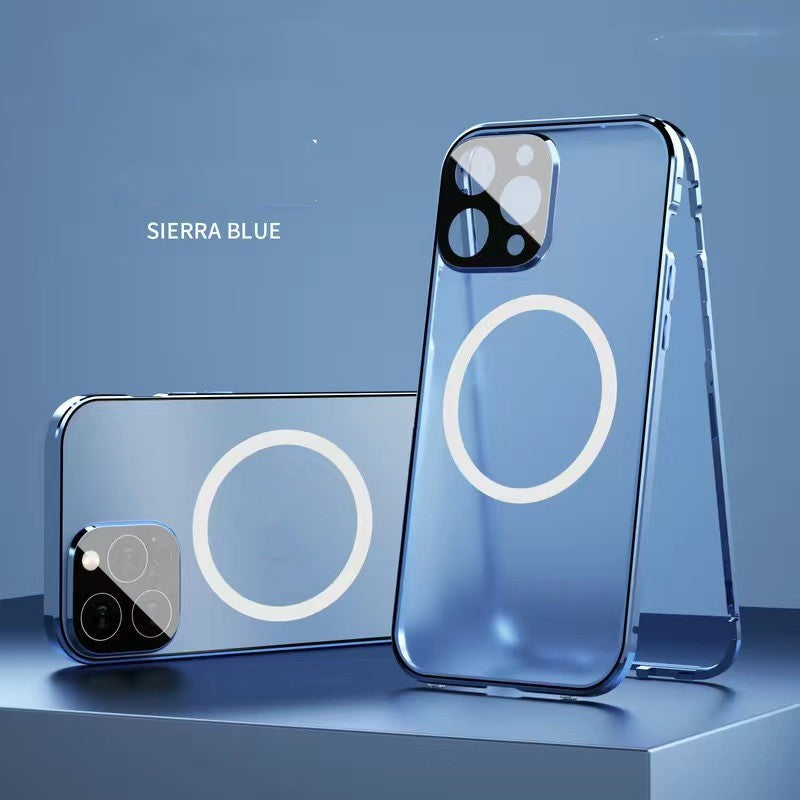 Boîtier de téléphone Magsafe magnétique tout compris Double face verre anti-chute Shell
