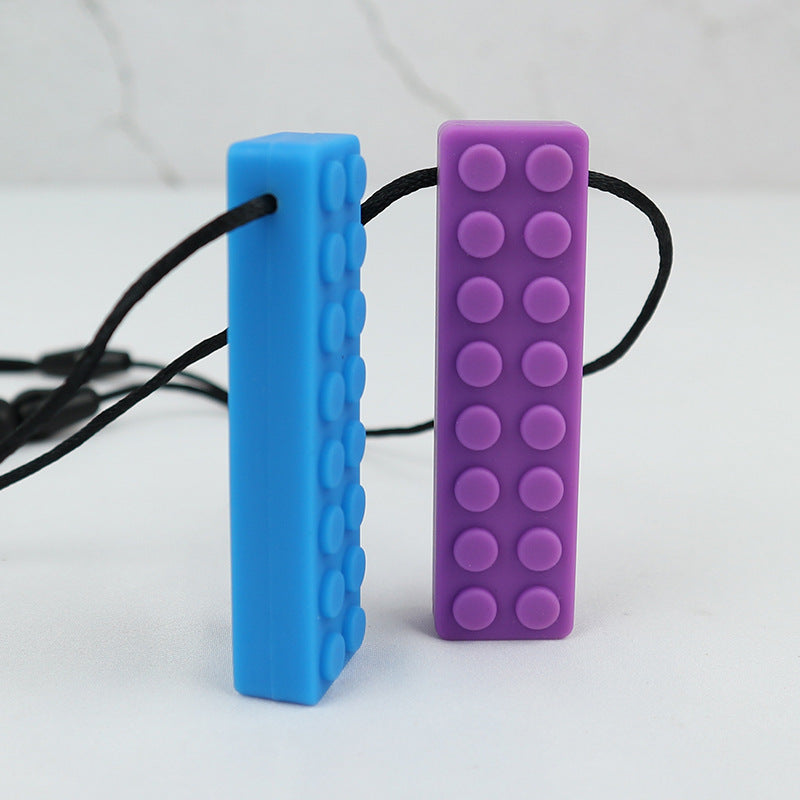 Bâtir des blocs d'attache Pendentif d'échec Rainbow Teether Baby Teether Stick Auto-fermeture