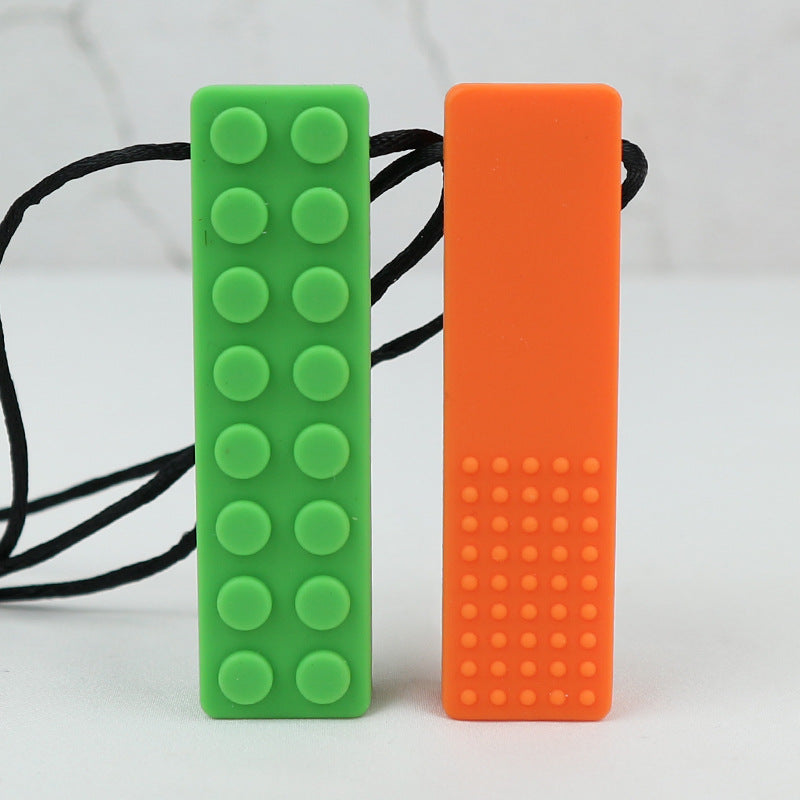 Bâtir des blocs d'attache Pendentif d'échec Rainbow Teether Baby Teether Stick Auto-fermeture