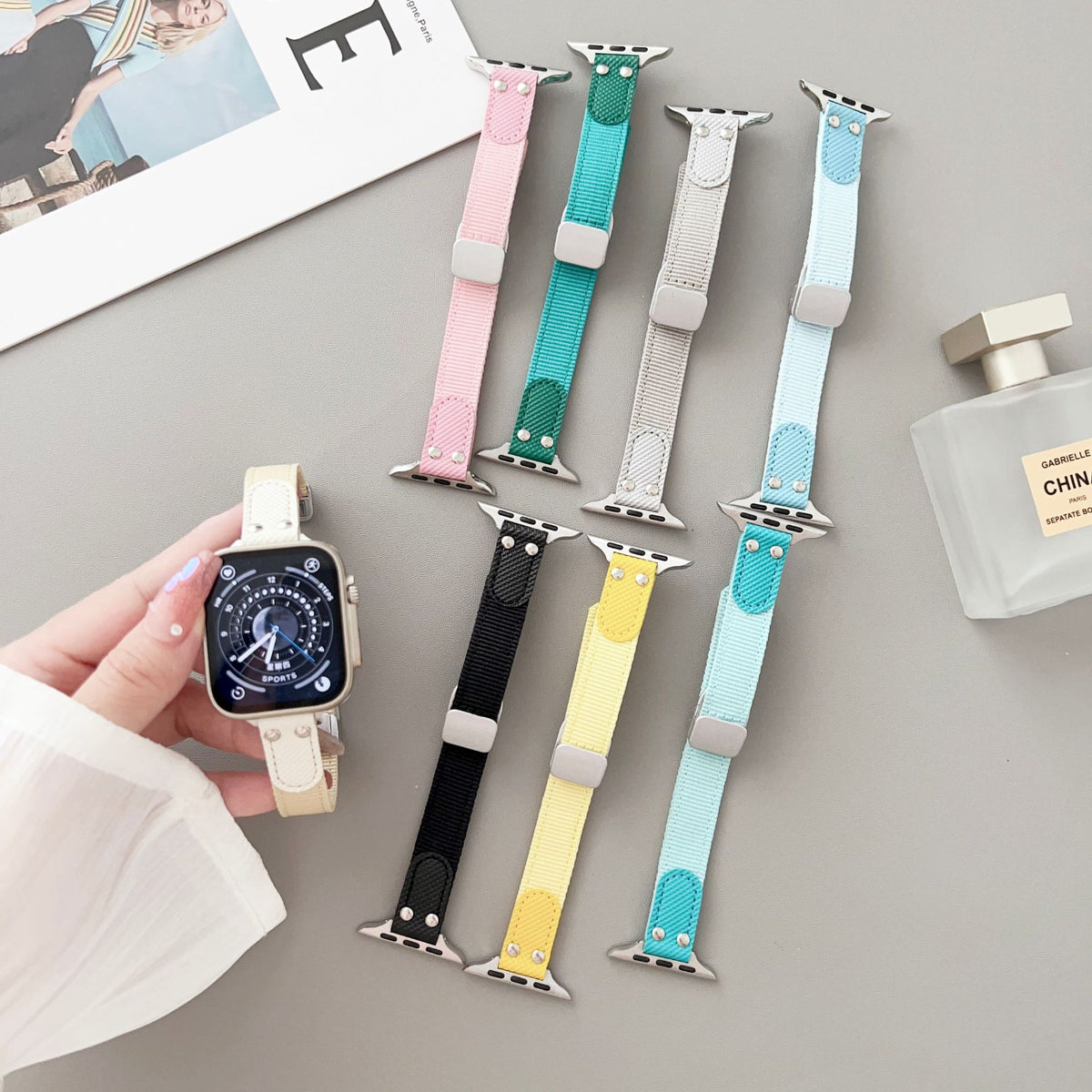 Bracelet de montre en nylon tricoté respirant Applewatch8 Bracelet de montre S7654 Generation Se