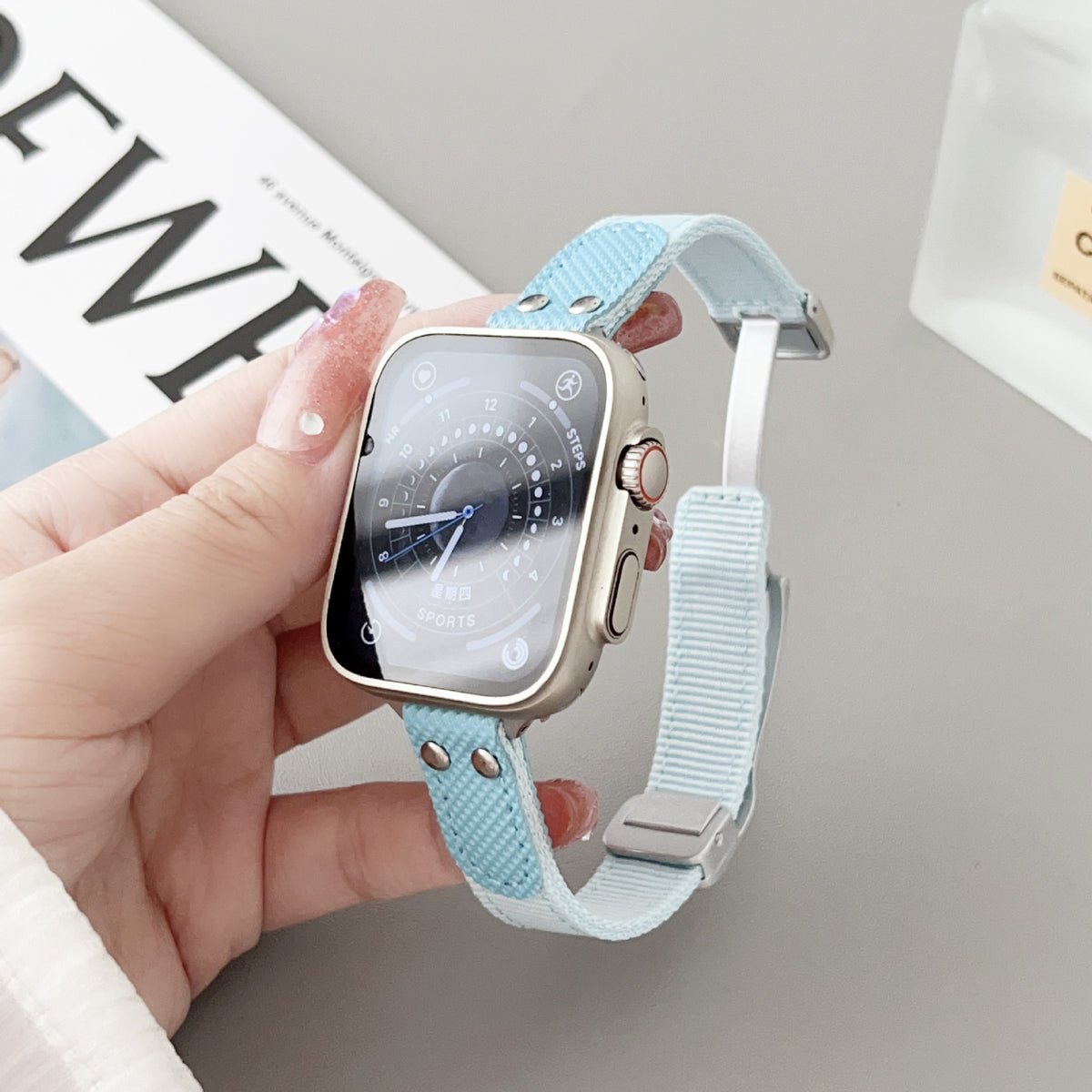 Bracelet de montre en nylon tricoté respirant Applewatch8 Bracelet de montre S7654 Generation Se